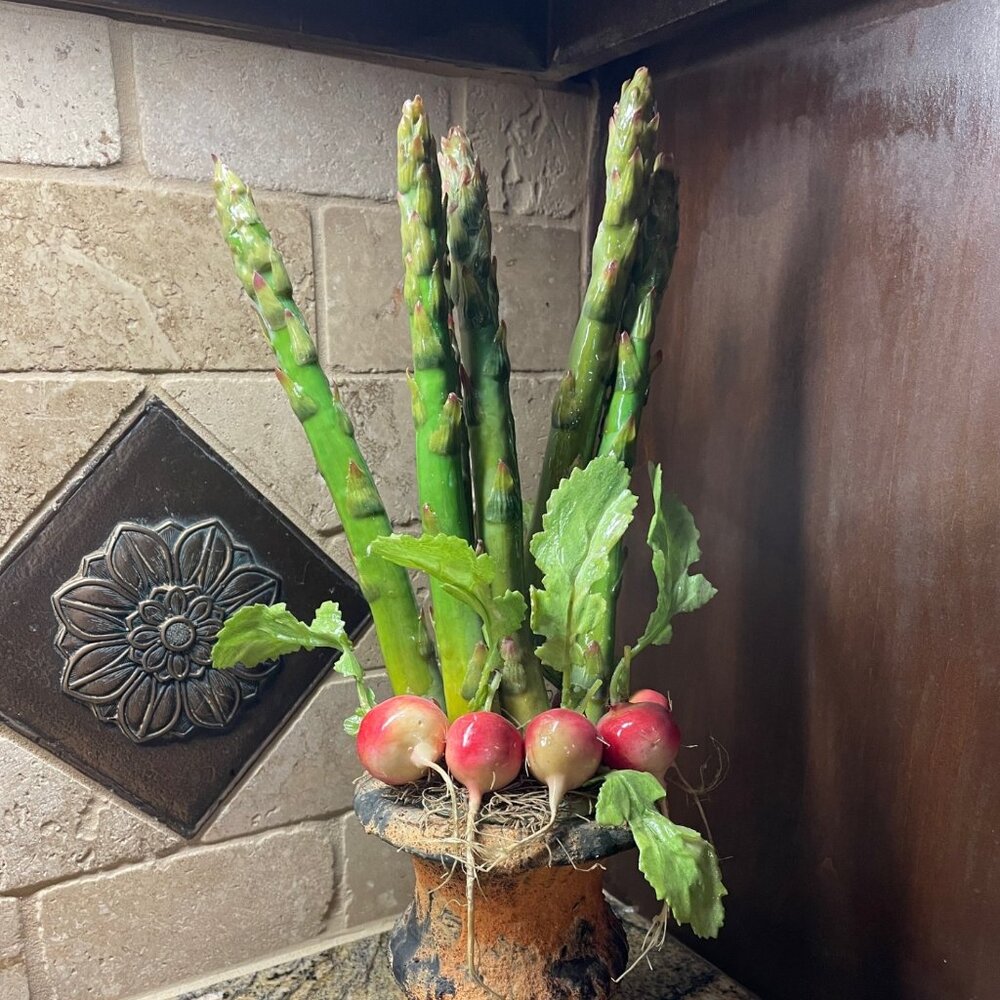 Asparagus and Radish in Vase Home Decor